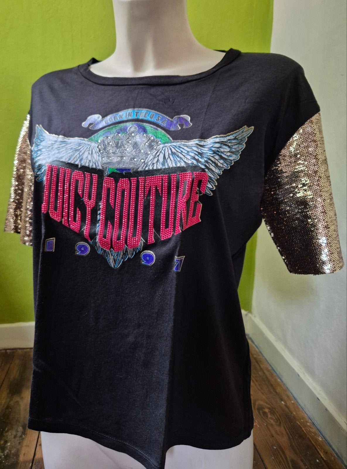 Juicy Couture t shirt met pailletten s, Kleding | Dames, T-shirts, Ophalen of Verzenden, Maat 34 (XS) of kleiner, Zwart