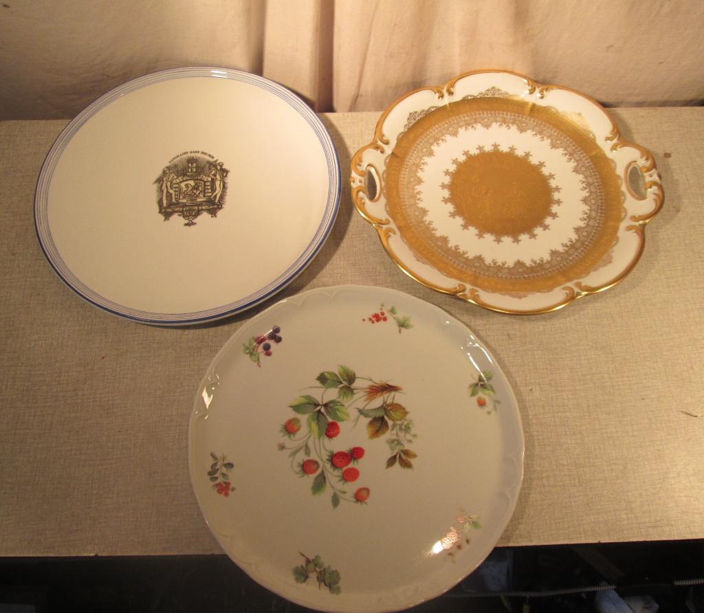 3 belles assiettes anciennes en porcelaine - 33 cm, Antiquités & Art, Enlèvement ou Envoi