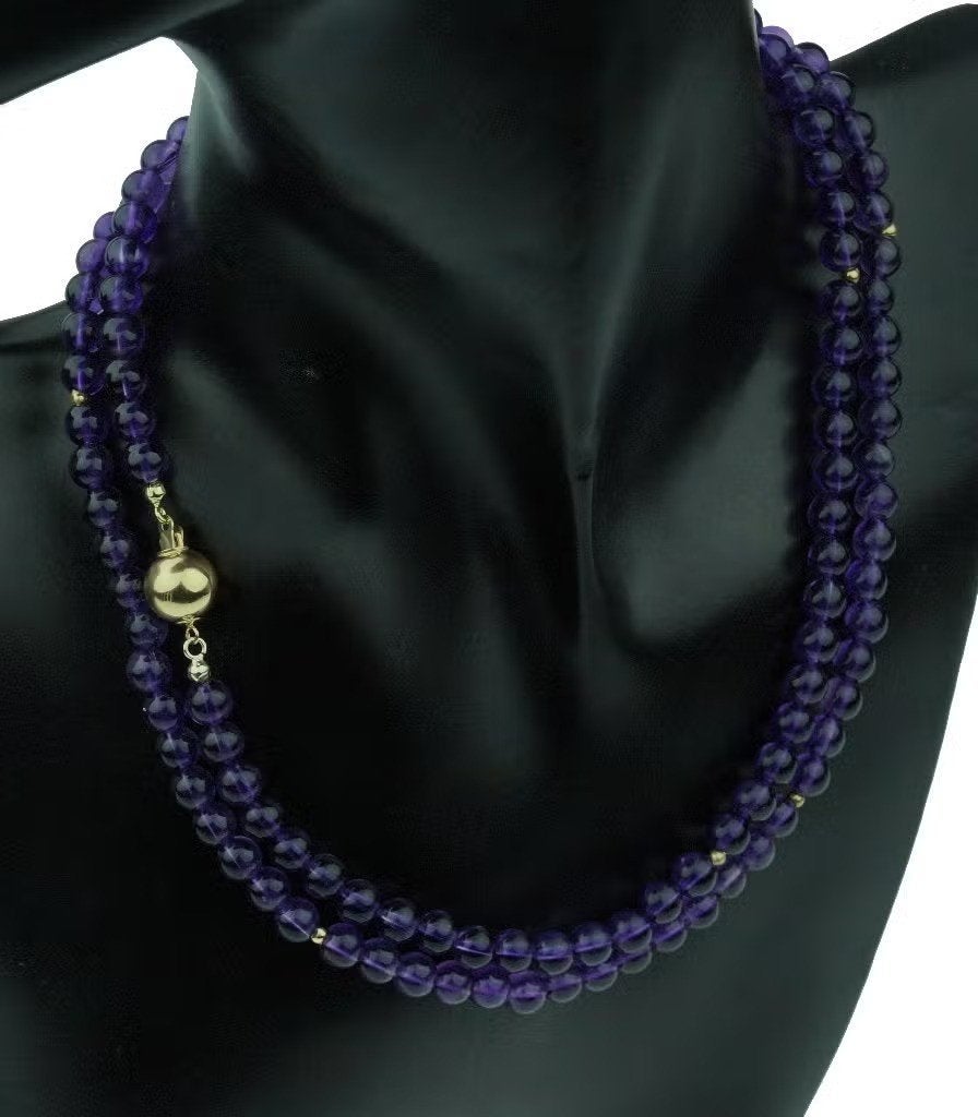 Amethist ketting edelsteen fraai slot 14k goud dames vintage, Bijoux, Sacs & Beauté, Enlèvement ou Envoi, Or, Comme neuf, Or