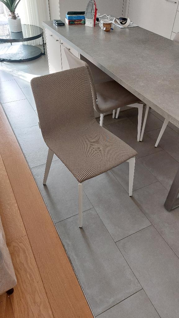 5 keukenstoelen, Huis en Inrichting, Stoelen, Ophalen, Gebruikt, Grijs