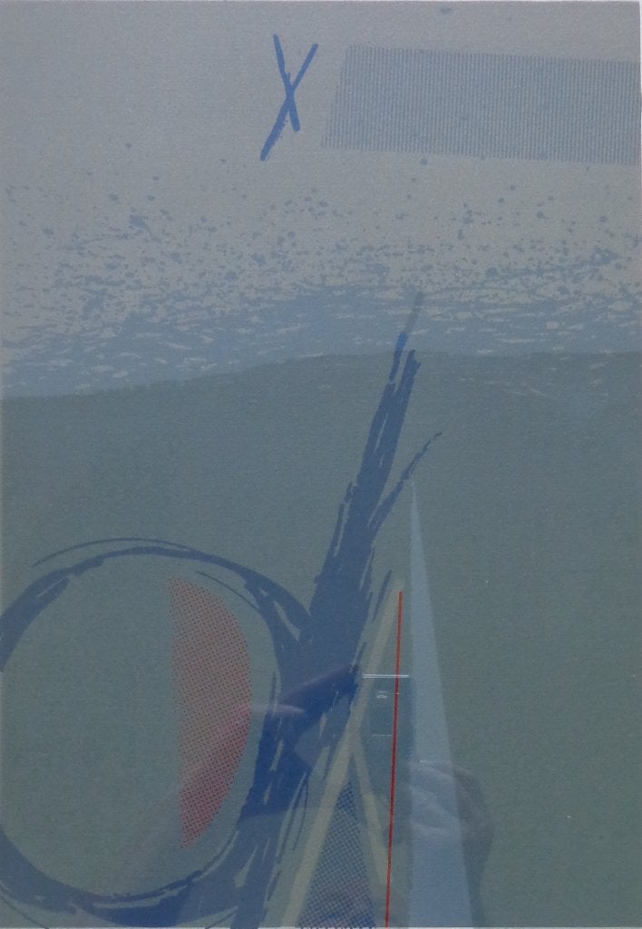 RENAAT IVENS / ABSTRACTIE / KLEURLITHO / 52x40cm / KADER SIG, Signé, Enlèvement ou Envoi