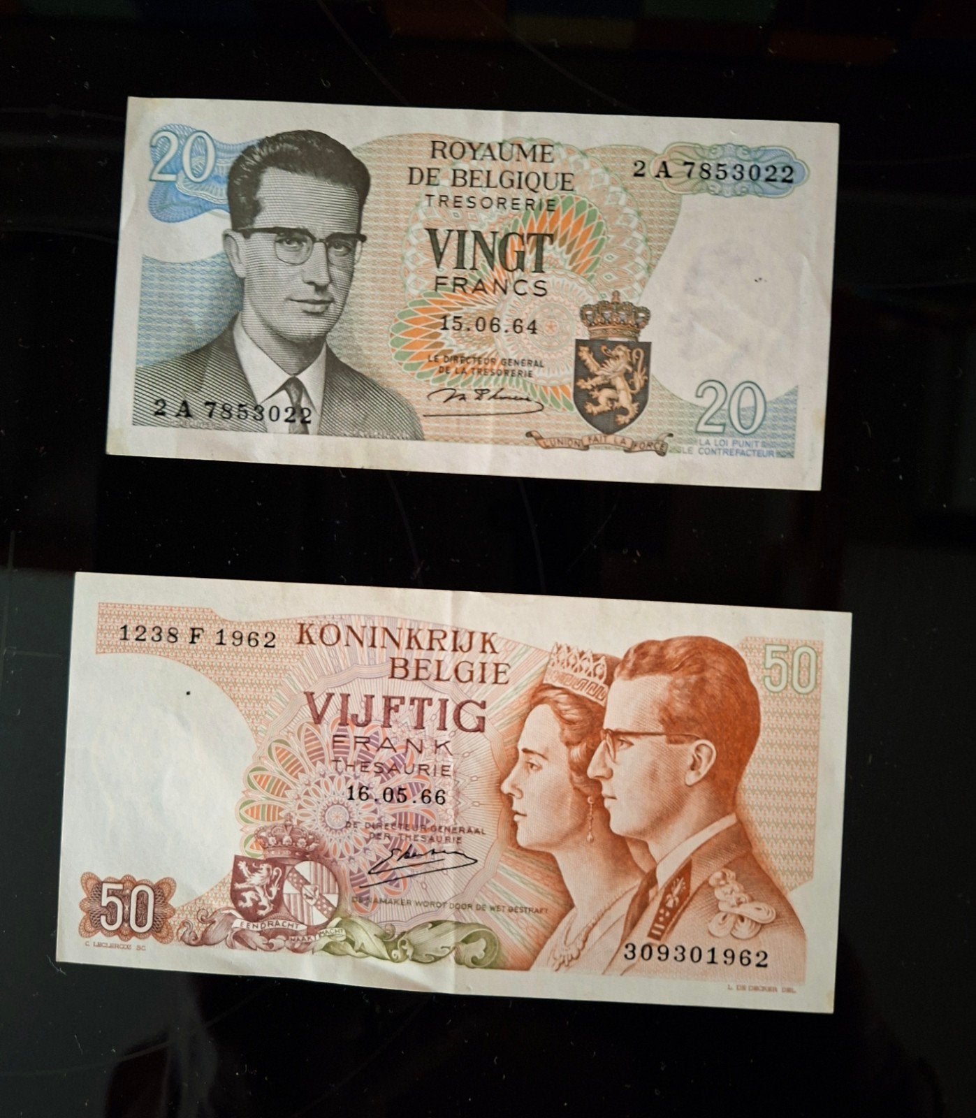 lot 1x 20 Fr & 1 x 50 Fr belge, Enlèvement ou Envoi