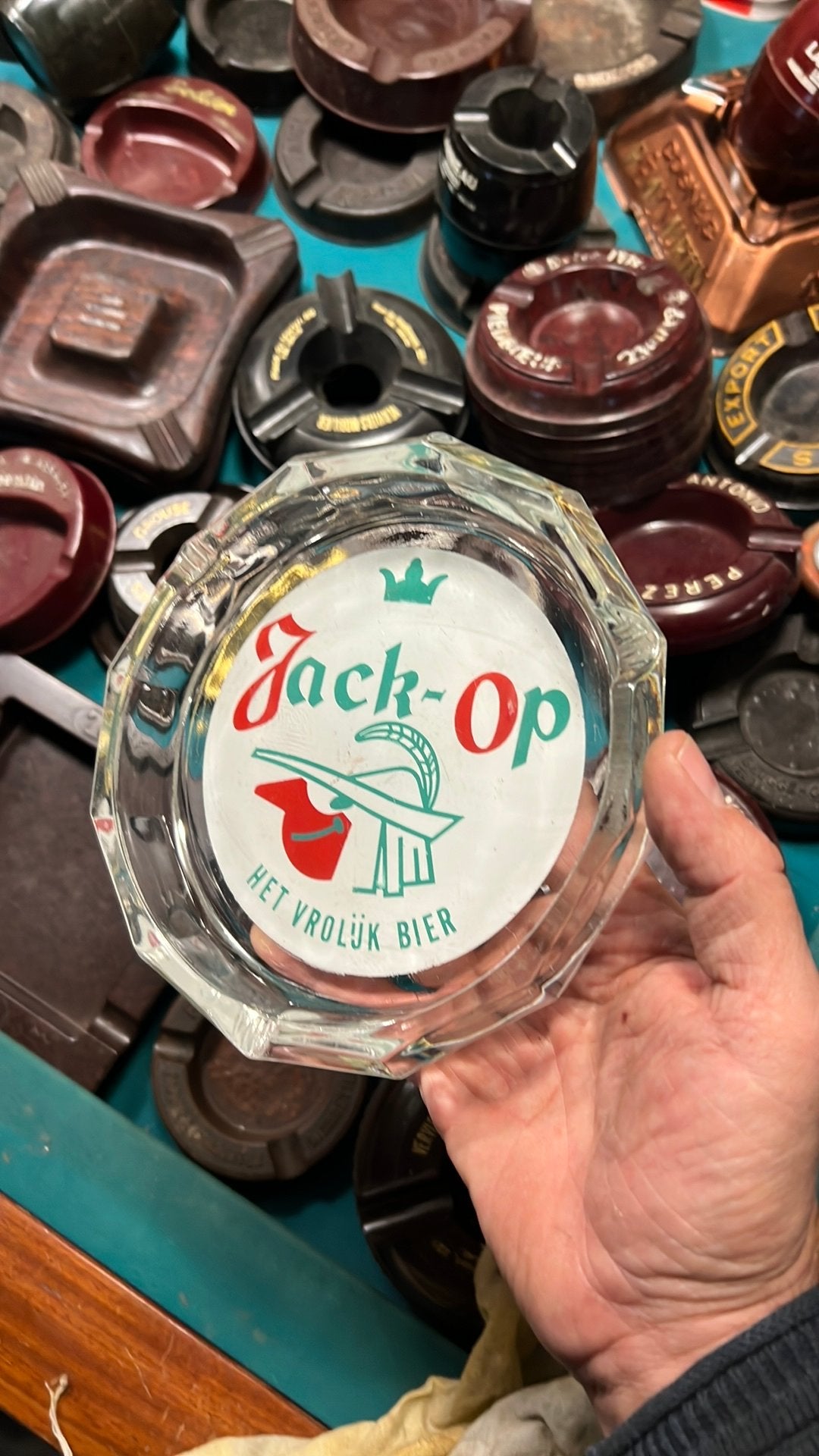 Oude asbak Jack-Op “het vrolijk bier”, Ophalen of Verzenden, Zo goed als nieuw