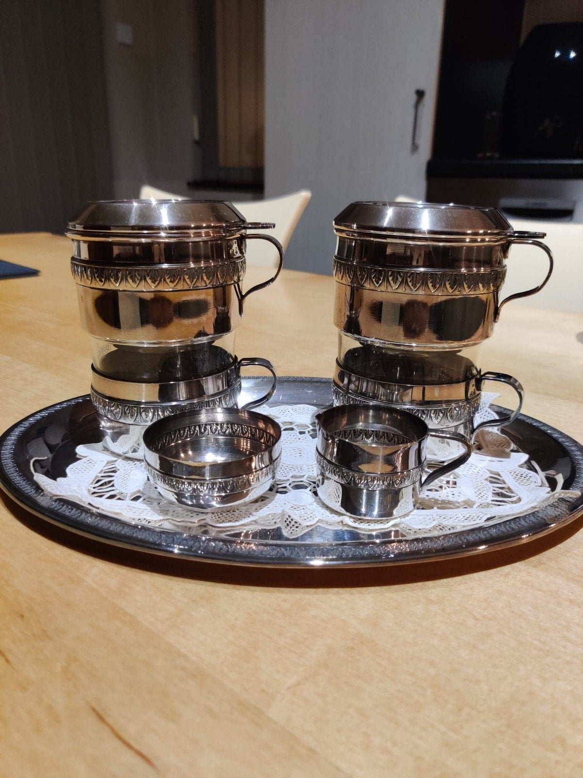 Verzilverd koffieset en wijnkoeler, Antiek en Kunst, Ophalen