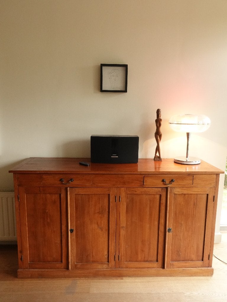 Zeer mooi massief teakhouten buffet/dressoir, Huis en Inrichting, Kasten | Vitrinekasten, Gebruikt, Minder dan 100 cm, 150 tot 200 cm