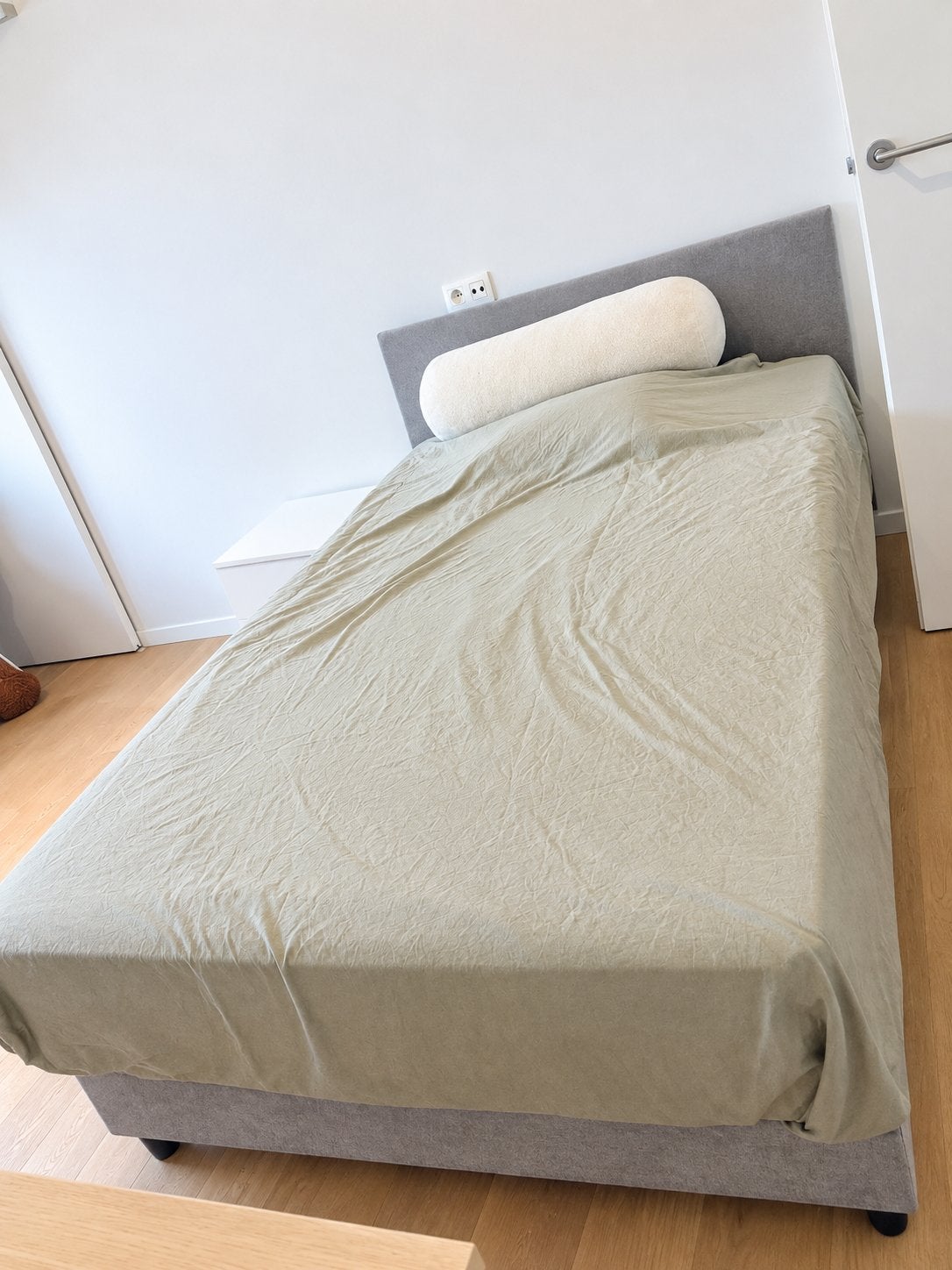 Boxspring 120 x 200 - in perfecte staat, Maison & Meubles, Chambre à coucher | Lits boxsprings, Queen size, Beige, Enlèvement