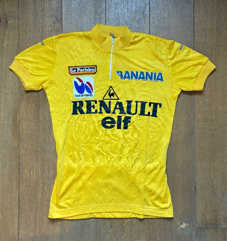 Gele trui Laurent Fignon 1984 Le Coq Sportif, Fietsen en Brommers, Le coq sportif, Gebruikt, Heren, Bovenkleding