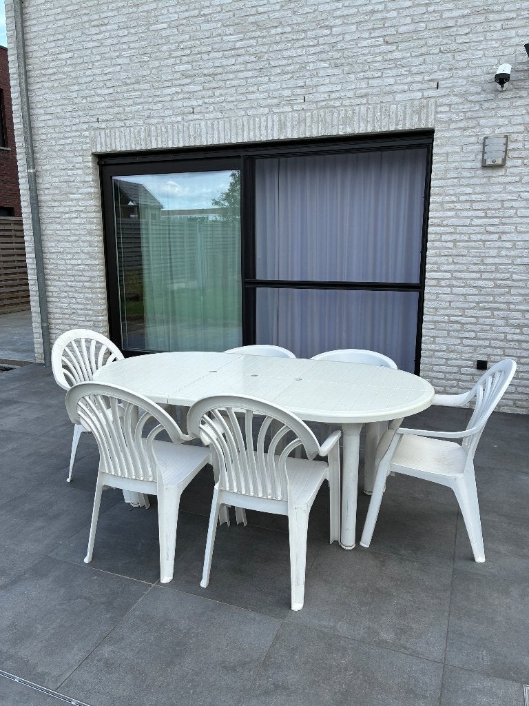 Set de jardin blanc, Table à dinner, Salons de jardin, Utilisé, Enlèvement