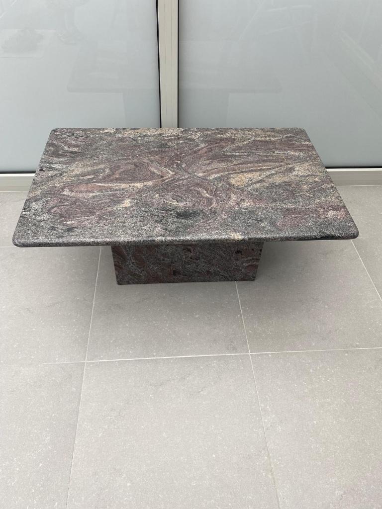 Granieten salontafel, Ophalen, 50 tot 75 cm, Zo goed als nieuw, Rechthoekig