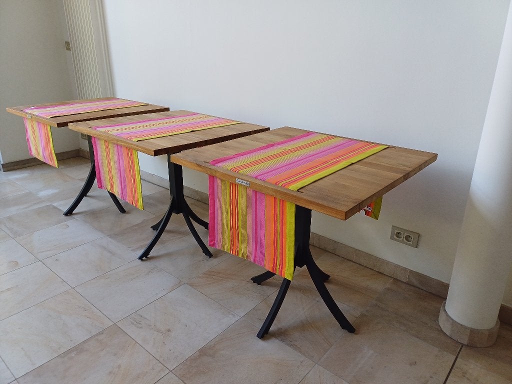 3x Table de bistro / table de bar en teck 80/80 cm, Bistro, 50 à 100 cm, Jusqu'à deux personnes, Enlèvement