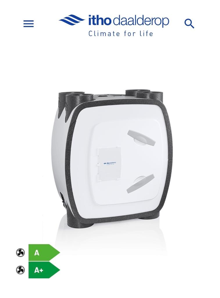 VMC Itho Daalderop HRU HRU ECO 3/D350 H met dubbele stroom, Ophalen, Nieuw, Ventilator en Afzuiger