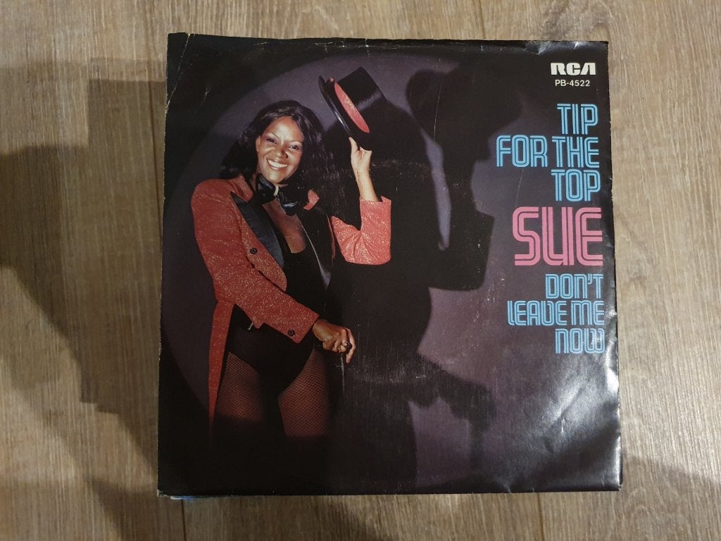 7" Sue – Tip For The Top / Don't Leave Me Now, Cd's en Dvd's, Vinyl Singles, Ophalen of Verzenden, Gebruikt, 7 inch, Dance en House