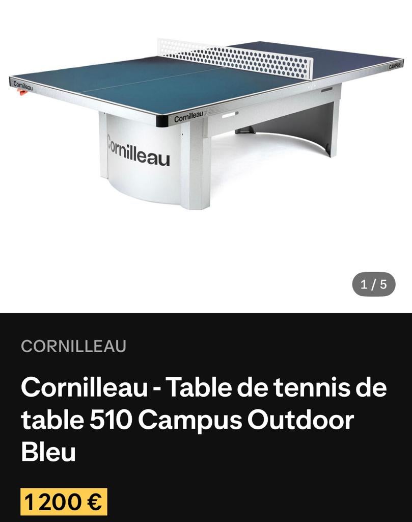 Table de tennis de table 510 Campus extérieur bleu, Enlèvement, Neuf, Table d'extérieur