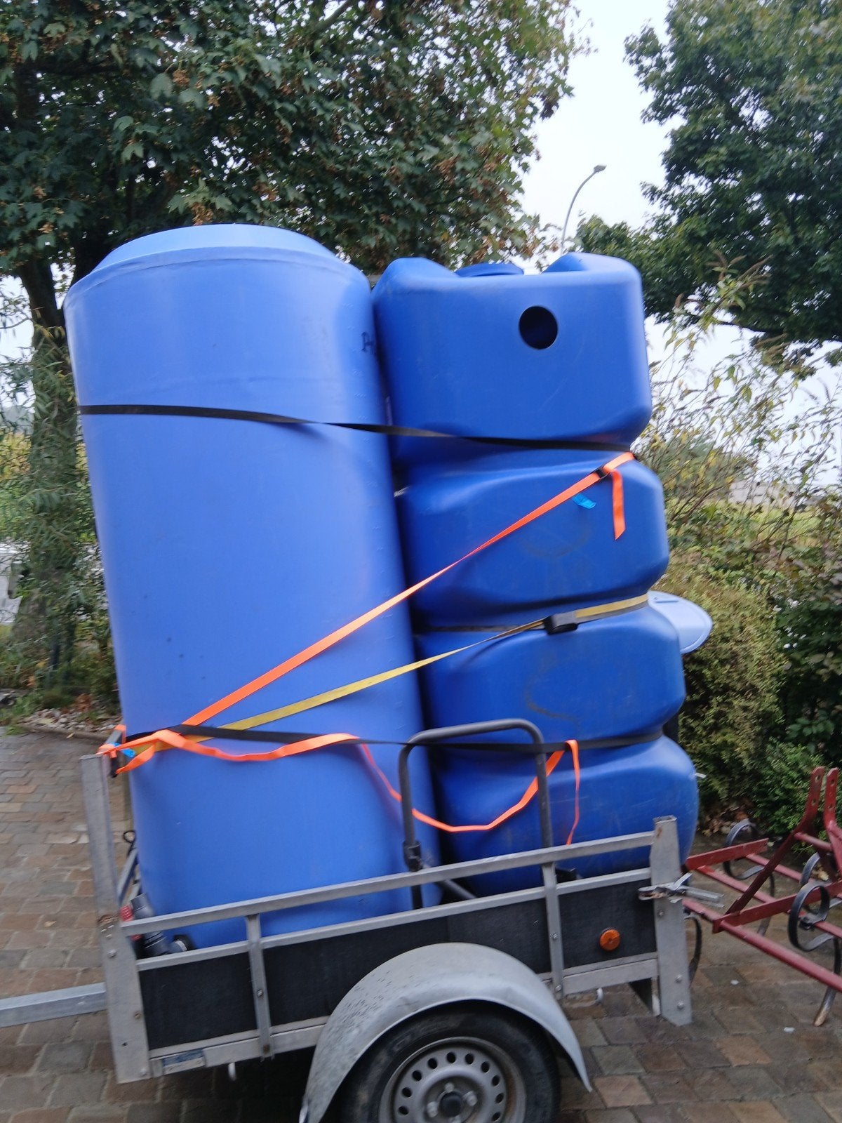 water vaten van 1200l, Ophalen