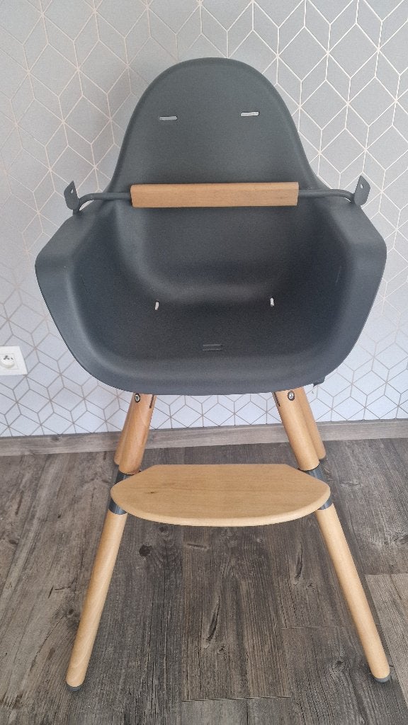 Childhome Evolu 2 kinderstoel – Antraciet / Naturel hout, Ophalen, Gebruikt