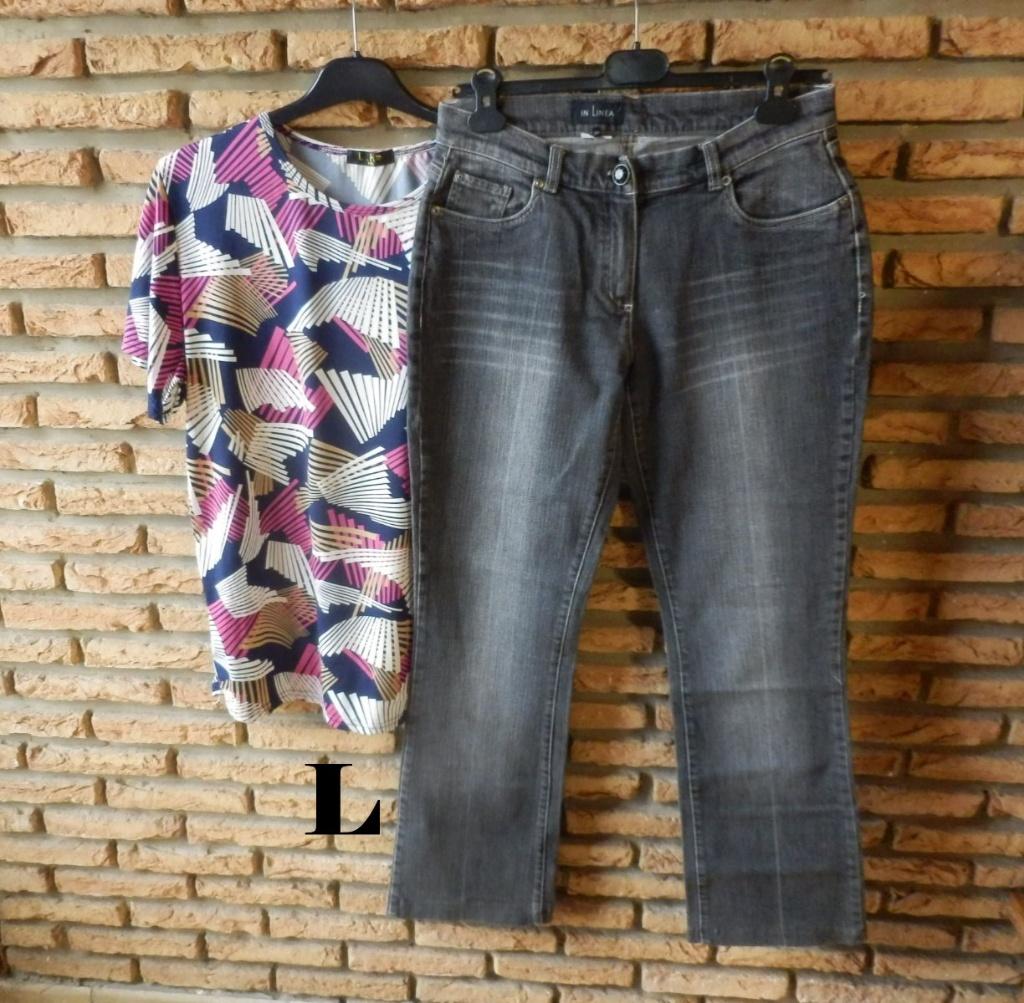(15)- jeans femme t.40 gris - in linea -, In linea, Ophalen of Verzenden, Zo goed als nieuw, W30 - W32 (confectie 38/40)