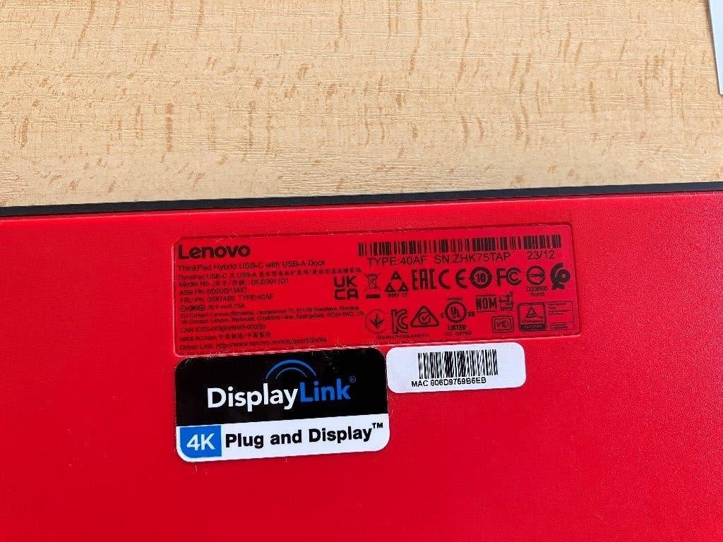 Station d'accueil Lenovo/ThinkPad-Hybrid-USB-C-USB-A, Informatique & Logiciels, Enlèvement ou Envoi, Comme neuf, Station d'accueil