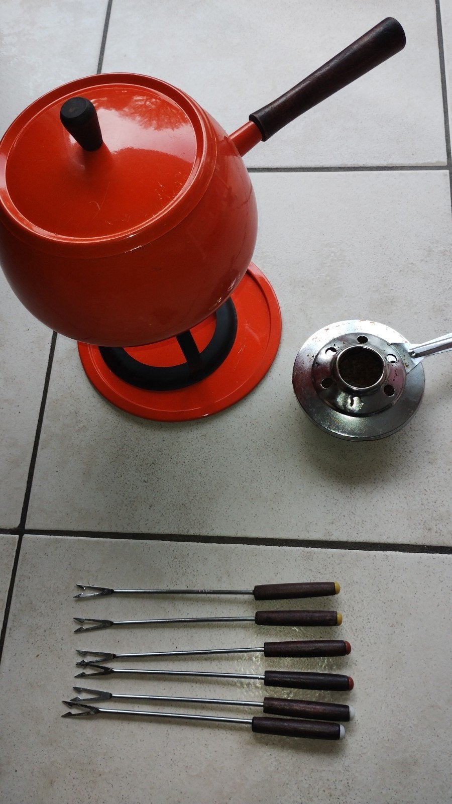 aluminium fondue set met alcoholbrander voor 6 pers., Ophalen of Verzenden