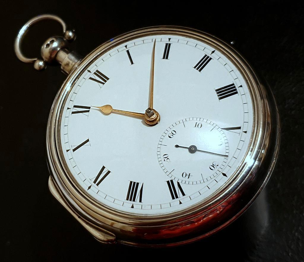 GROOT/ZWAAR zakhorloge zilver DOKTERSUITVOERING London 1813, Enlèvement ou Envoi, Argent, Autres types, Avec pierre précieuse