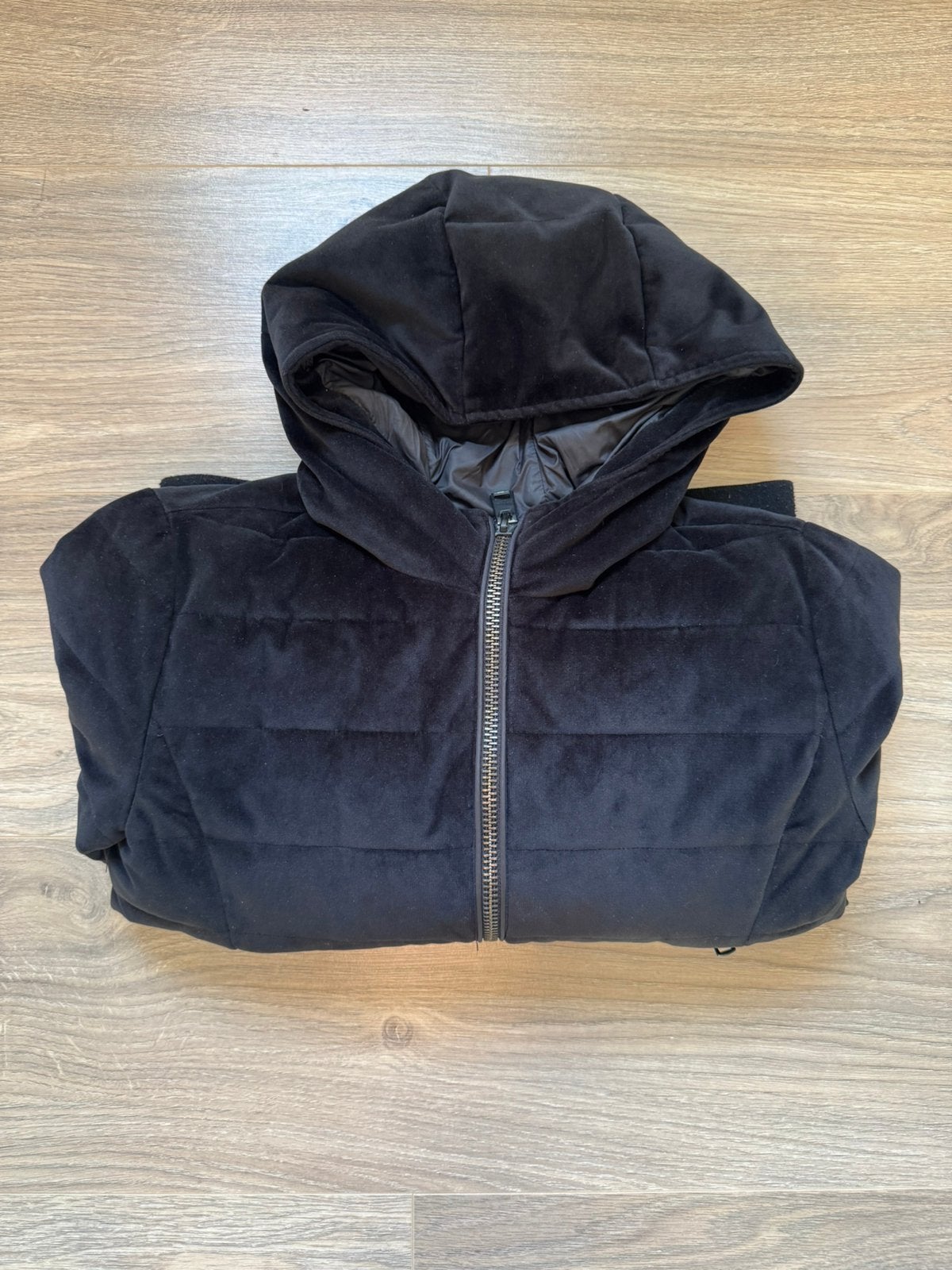 Calvin Klein Jeans: zwarte velour jas met kap maat xs, Ophalen of Verzenden, Zo goed als nieuw, Maat 34 (XS) of kleiner, Zwart