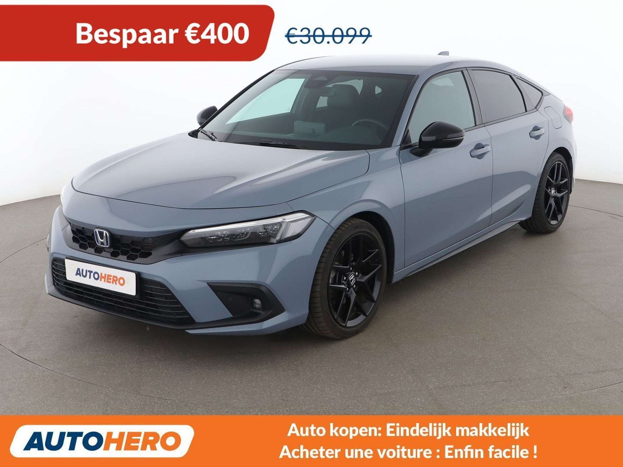 Honda Civic 2.0 e:HEV Sport (bj 2024, automaat), Gebruikt, 184 pk, Hybride Elektrisch/Benzine, Zilver of Grijs