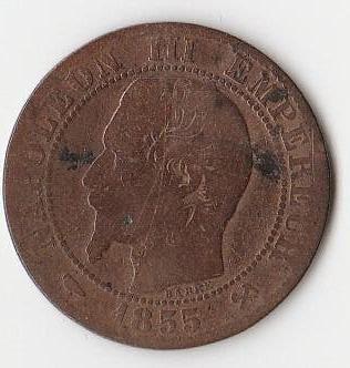5 Centimes 1855 - Napoleon III, Frankrijk B Parijs, Ophalen of Verzenden, Frankrijk, Losse munt