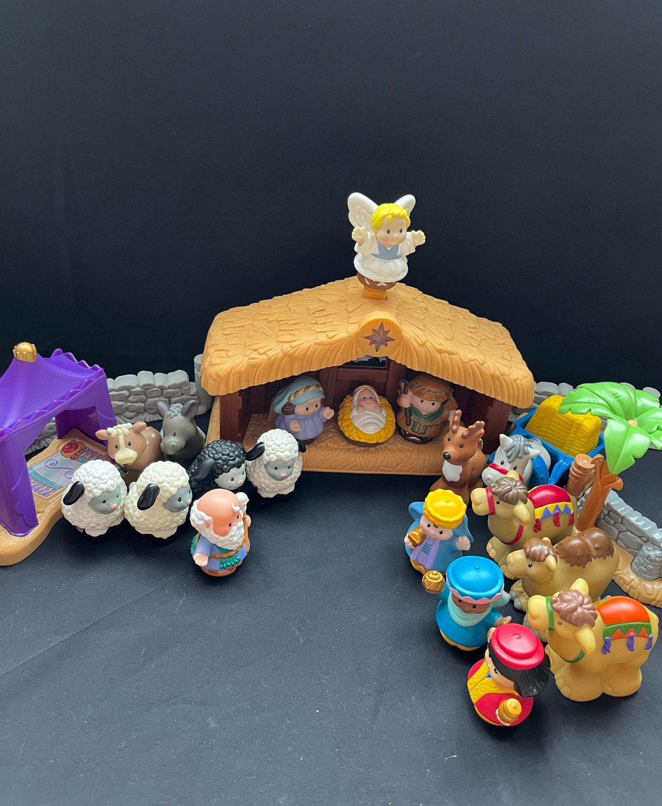 Little People | Kerststal met uitbreidingsset 3 wijzen, Kinderen en Baby's, Ophalen of Verzenden, Gebruikt, Speelset, Met licht