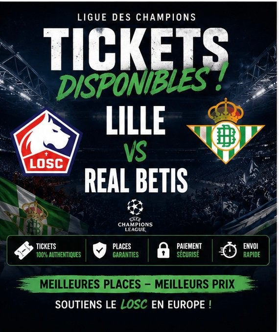 Tickets de foot Lille - Real betis