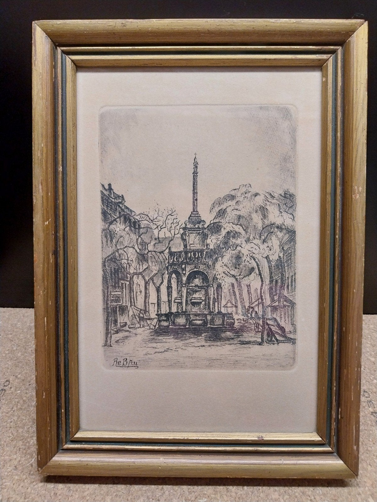 gravure "le perron", Antiquités & Art, Art | Dessins & Photographie, Enlèvement ou Envoi
