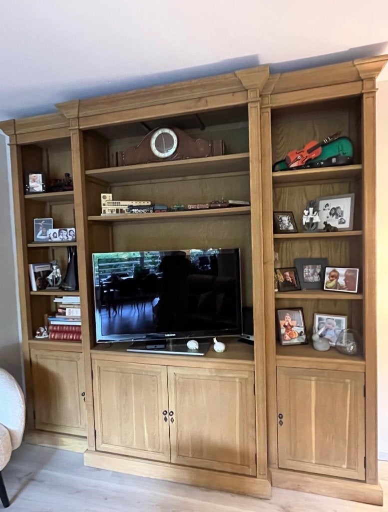 TV kast, Ophalen, 200 cm of meer, Teakhout, Zo goed als nieuw
