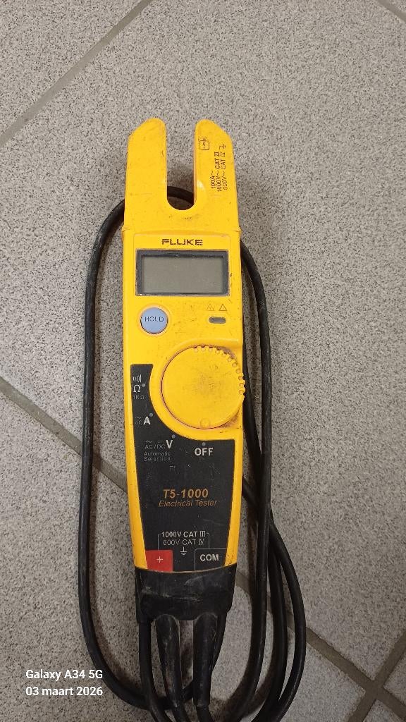 Fluke T5-1000 Spanningstester stroomklem, Bricolage & Construction, Instruments de mesure, Utilisé, Électricité, Enlèvement