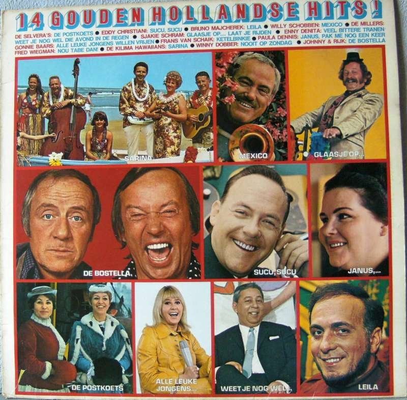 LP 14 Gouden Hollandse hits, Enlèvement ou Envoi, Housse de protection extérieure, Comme neuf, Chanson réaliste ou Smartlap