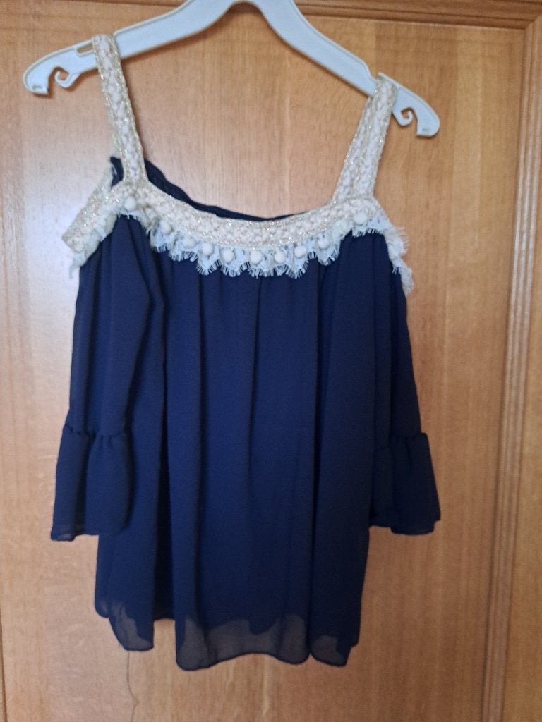 Donkerblauwe bloes TU, Kleding | Dames, Blouses en Tunieken, Ophalen of Verzenden, Zo goed als nieuw