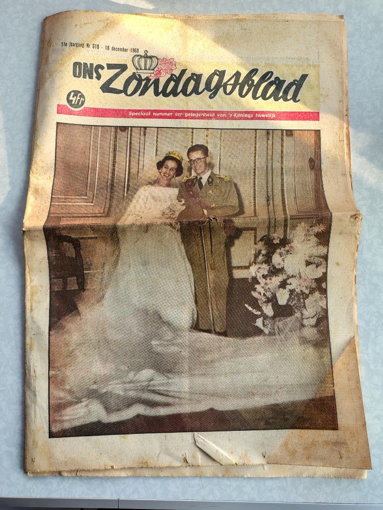 Ons Zondagsblad koning Boudewijn 16/12/1960, Ophalen, Gebruikt, Tijdschrift of Boek