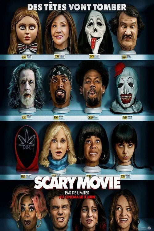4 tickets ciné scary movie, Drie personen of meer, Thriller, Vrijkaartje specifieke film