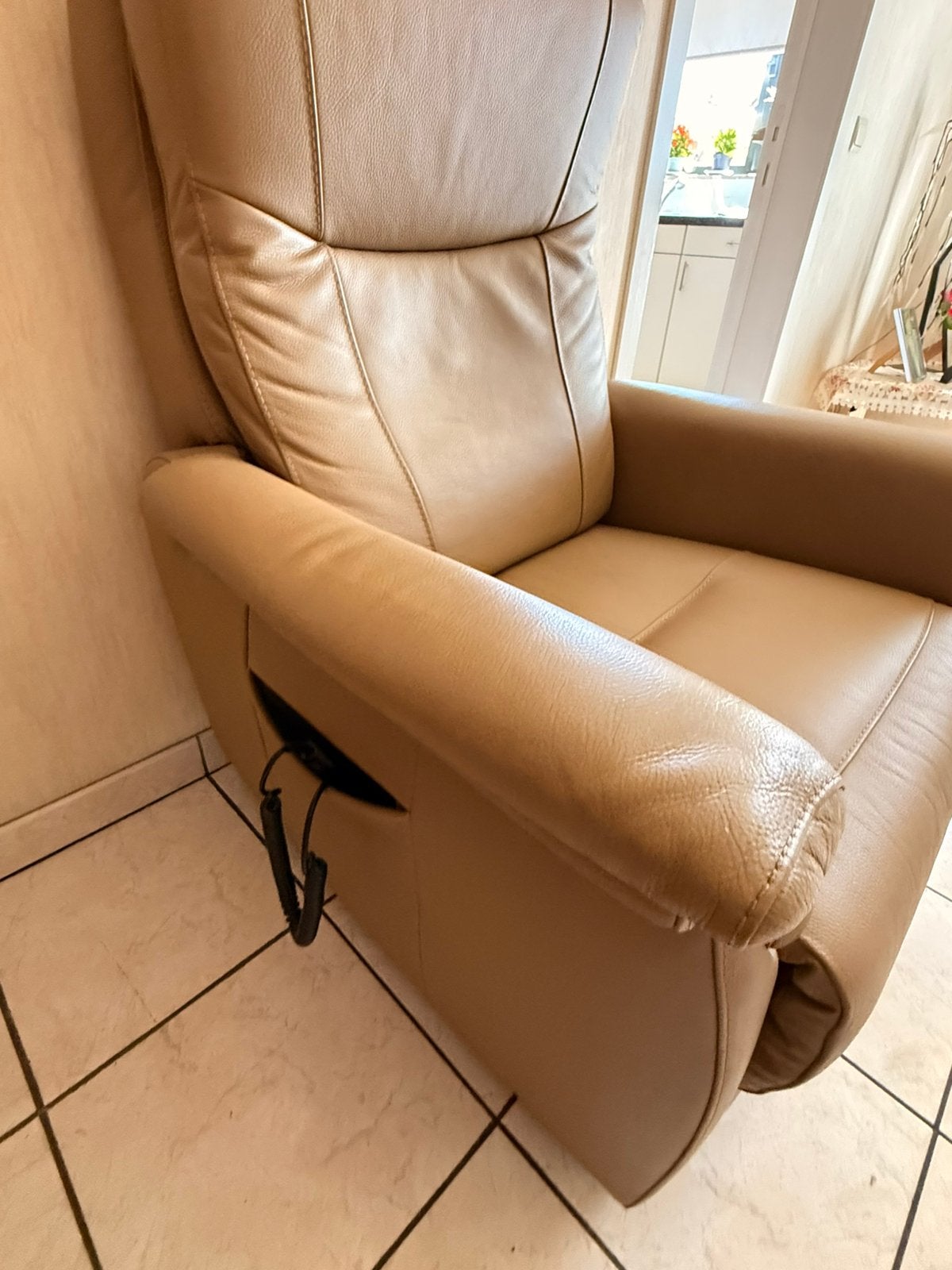 Meuble canapé en cuir Lucas, Maison & Meubles, Enlèvement, Comme neuf