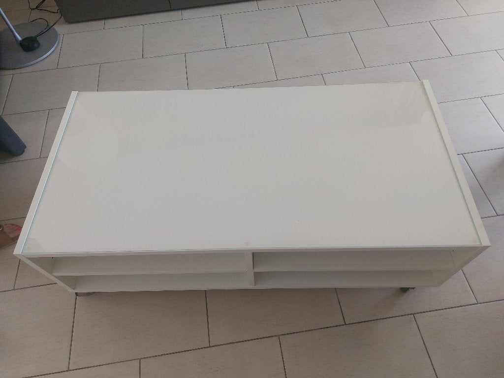 salontafel rechthoekig op wielen, Enlèvement, Comme neuf, Rectangulaire, Verre