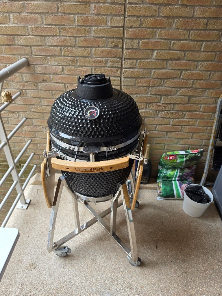 Kamado Barbecue Classic - Matzwart - Diam.44cm, Ophalen, Nieuw, Kamado grill, Met accessoires