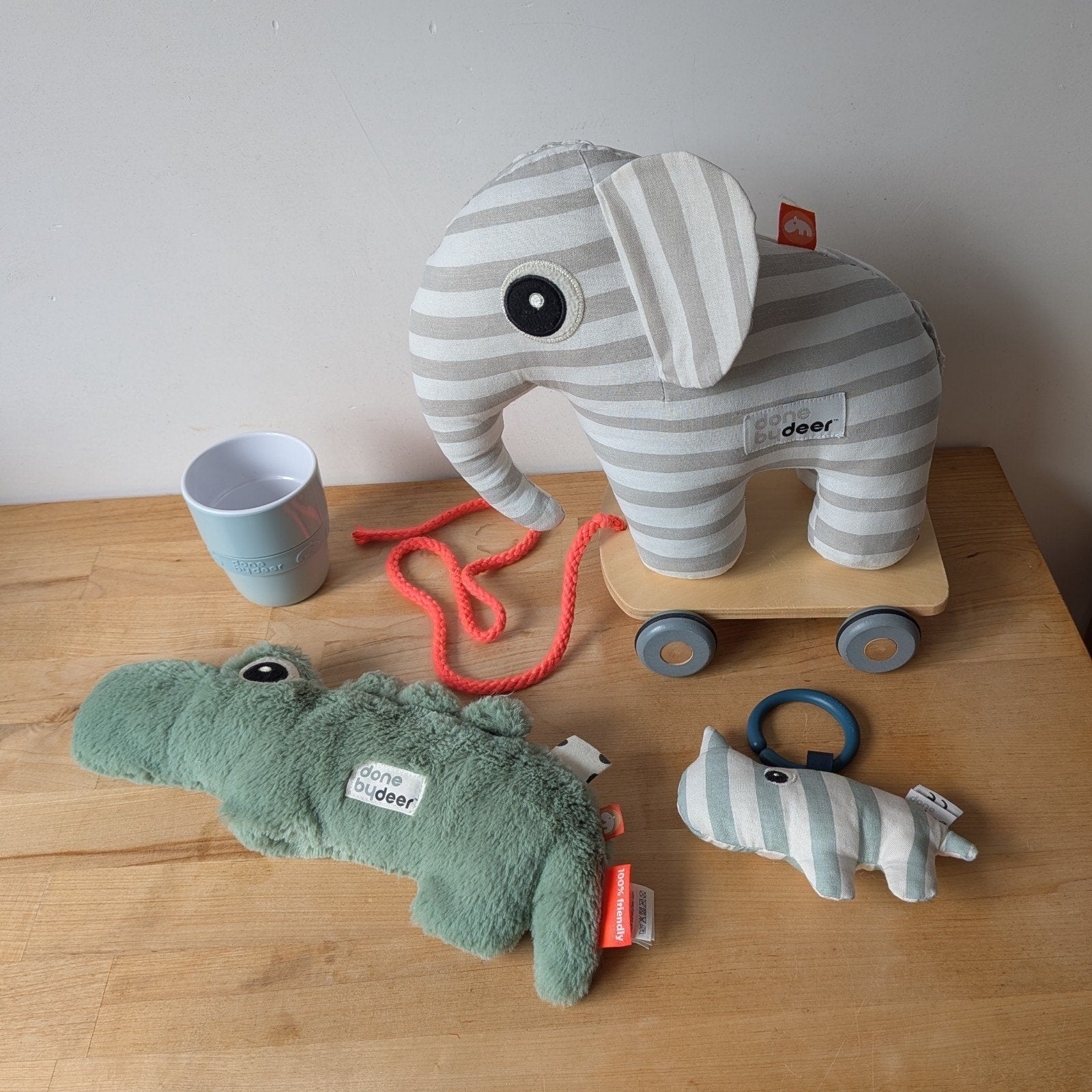 set baby done by deer, Kinderen en Baby's, Speelgoed | Knuffels en Pluche, Ophalen of Verzenden