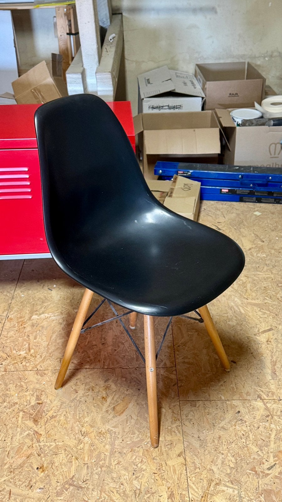 4 x Vitra Eames DSW copy eetkamerstoel, Huis en Inrichting, Stoelen, Ophalen, Gebruikt, Zwart, Vintage