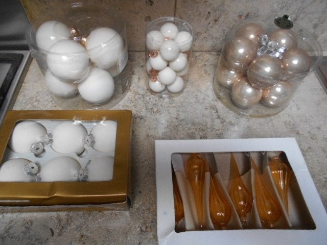 5 boîtes de boules de Noël en verre, Enlèvement ou Envoi, Comme neuf