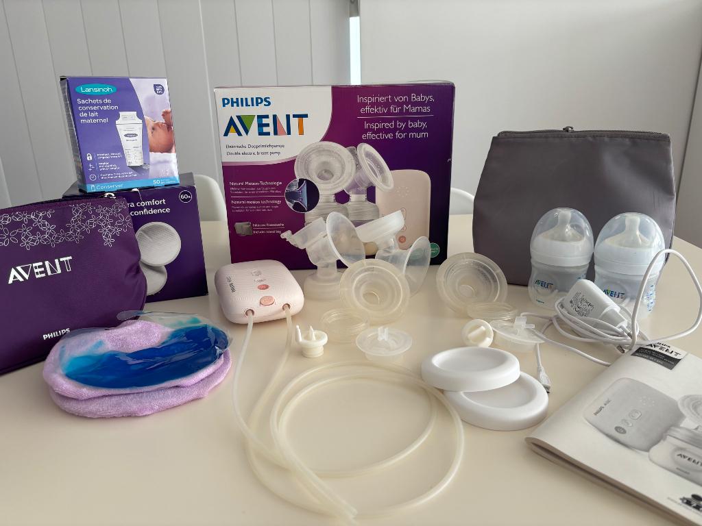 Philips avent dubbele elektrische borstkolf + extra’s, Ophalen, Gebruikt, Borstkolf
