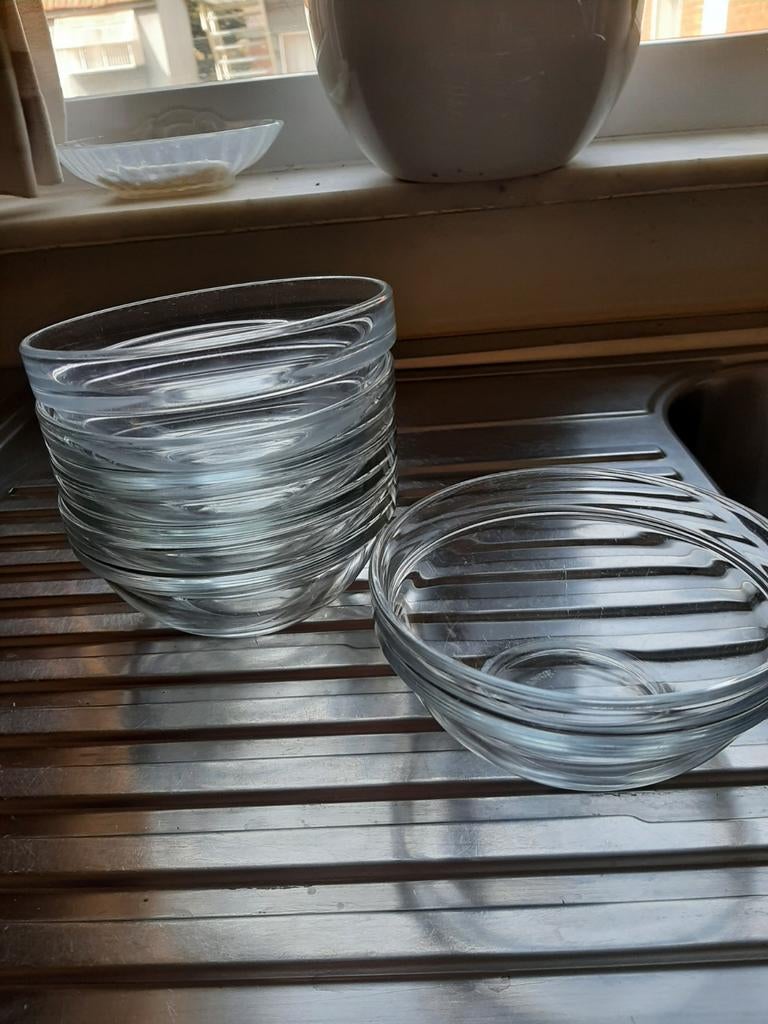 Ensemble de bols en verre Arcopal - 5 pièces + 2 couvercles, Maison & Meubles, Enlèvement ou Envoi, Verre