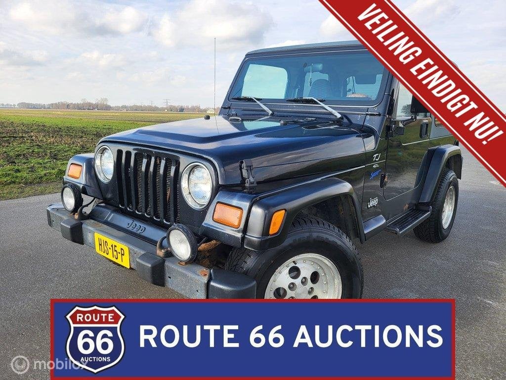 Jeep Wrangler TJ 4.0 Sport | 1998 | Route 66 Auctions, Auto's, Jeep, Zwart, Bedrijf, Handgeschakeld