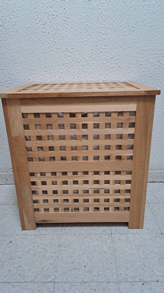 Manne à linge en bois de noyer, Enlèvement, Comme neuf, Panier à linge