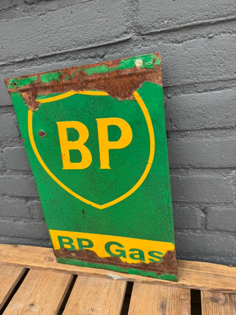 Ancienne enseigne publicitaire BP Gas, Collections, Marques & Objets publicitaires, Enlèvement ou Envoi, Utilisé, Panneau publicitaire