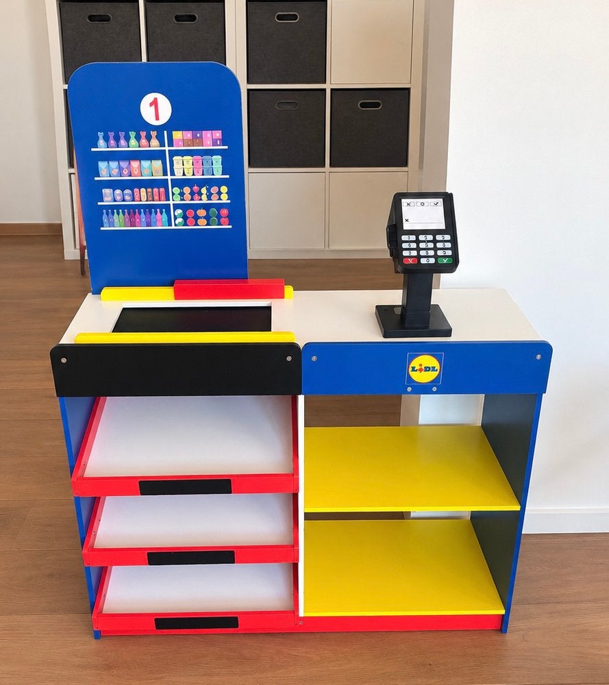 Houten speelwinkel lidl perfecte staat, Ophalen, Zo goed als nieuw