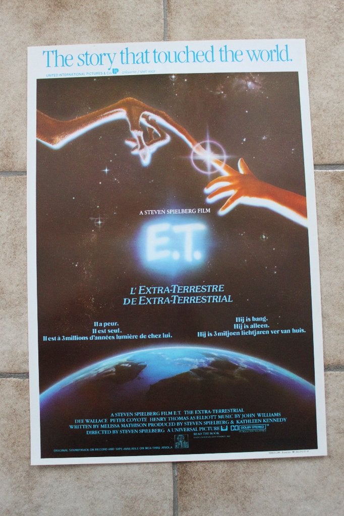 filmaffiche Steven Spielberg ET 1982 filmposter, Rechthoekig Staand, Ophalen of Verzenden, Zo goed als nieuw, A1 t/m A3
