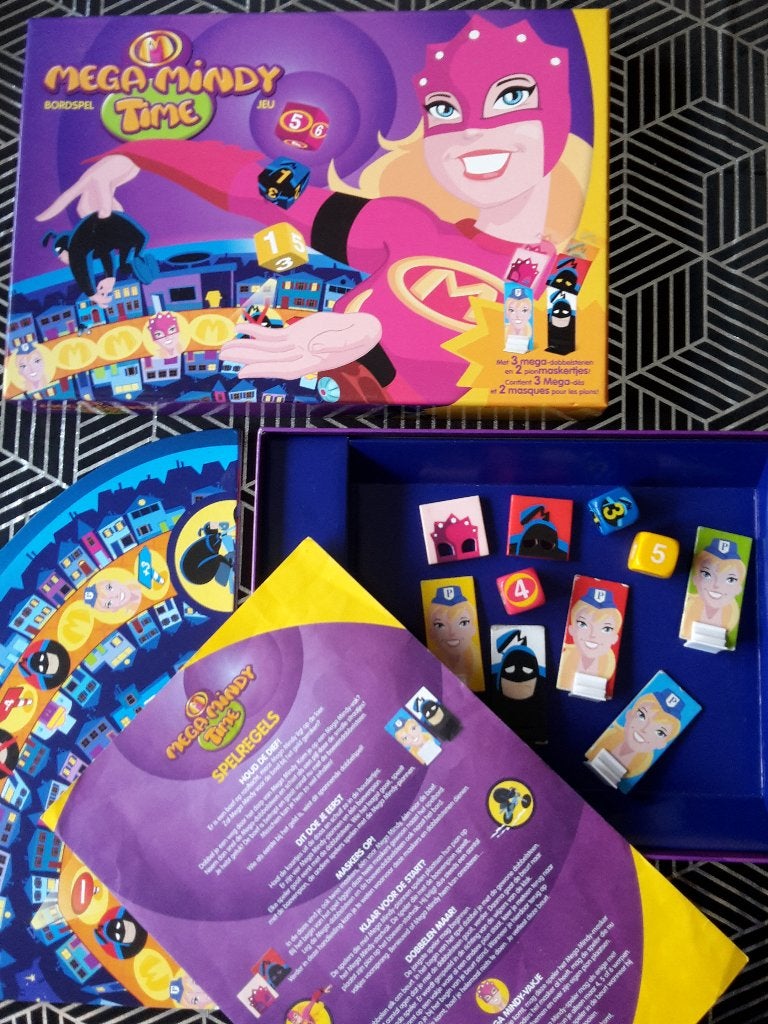 Leuk kinderspel Mega Mindy Time, Studio 100, 2-5 spelers, 5+, Hobby en Vrije tijd, Ophalen of Verzenden, Gebruikt, Studio 100
