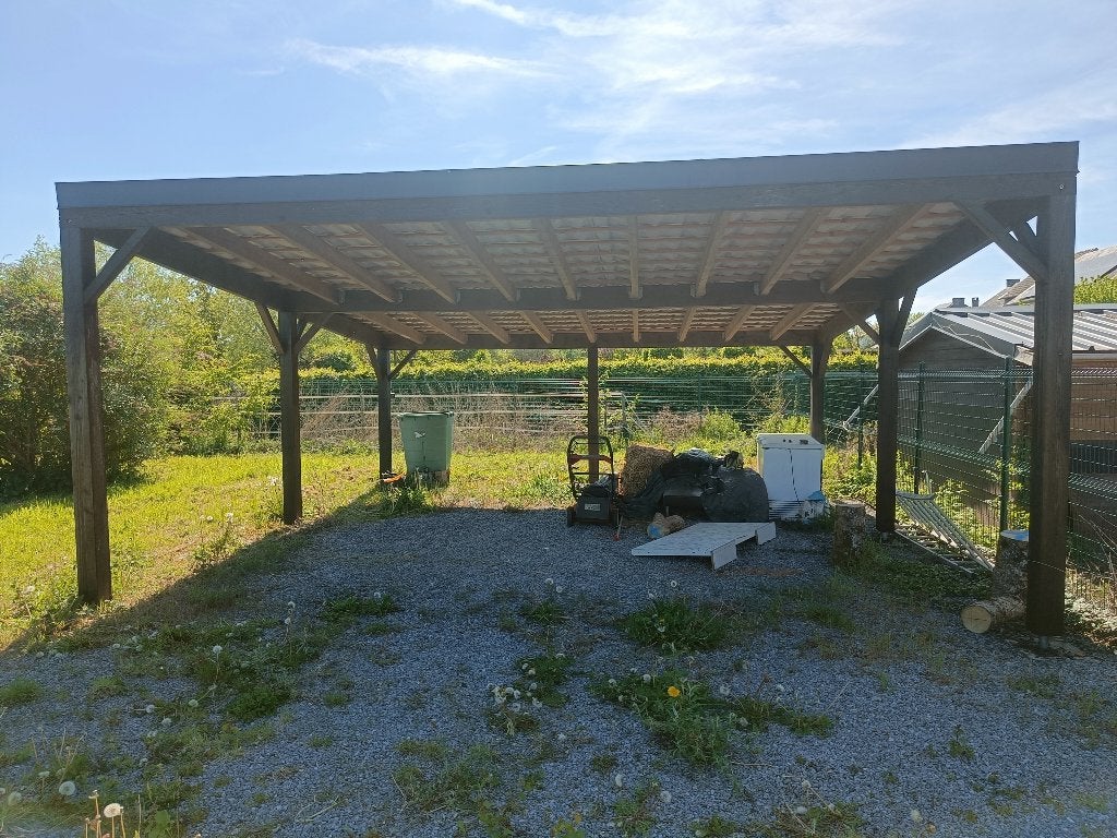 Carport hout/hout 630x630cm, Tuin en Terras, Ophalen, Zo goed als nieuw, Carport